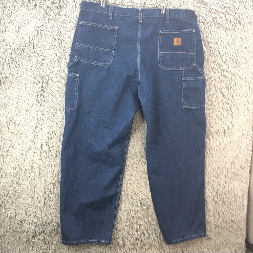 Carhartt Jeans Mens 42 x 30 Cargo Pockets Work Denim Workwear Utility